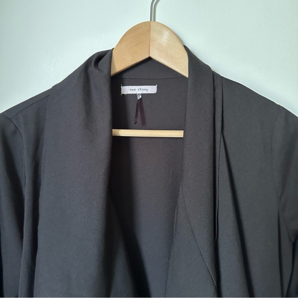 Waterfall Open Front Black Jacket Cardigan Spring - Picture 3 of 8